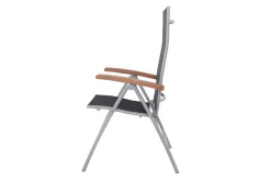 Hot Garten-Essgruppe, silber/schwarz, Alu / Akazie, Gartentisch 150 x 90 cm, 6 Klappstühle, FSC®-zertifiziertes Produkt Garten-Essgruppen