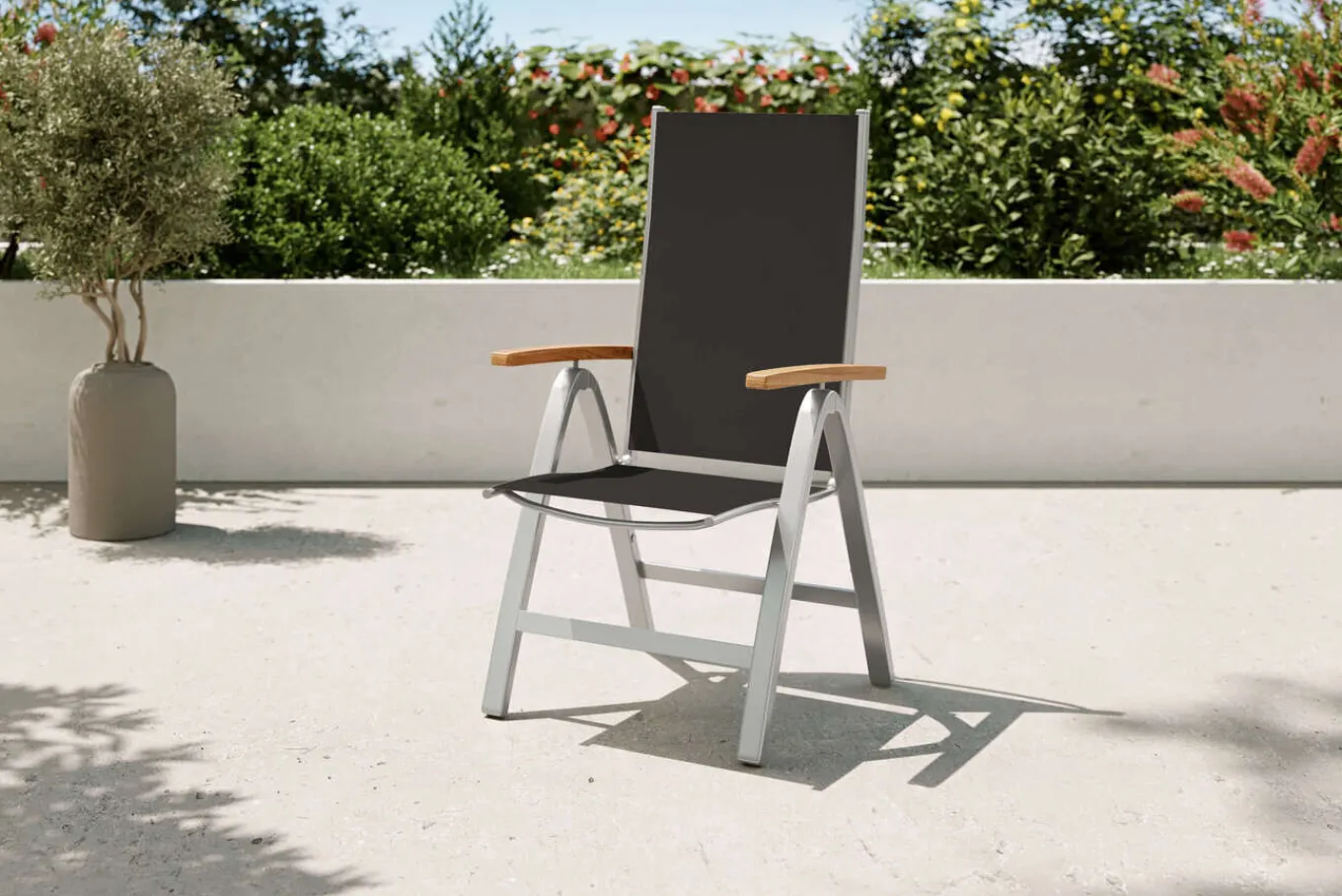 New Garten-Essgruppe, silber/natural, Alu/Eukalyptus, 150 x 90 x 74 cm, 4 Sitzplätze, witterungsbeständig, mit Fußkappen, FSC®-zertifiziertes Produkt Garten-Essgruppen|Aluminium-Gartenmöbel