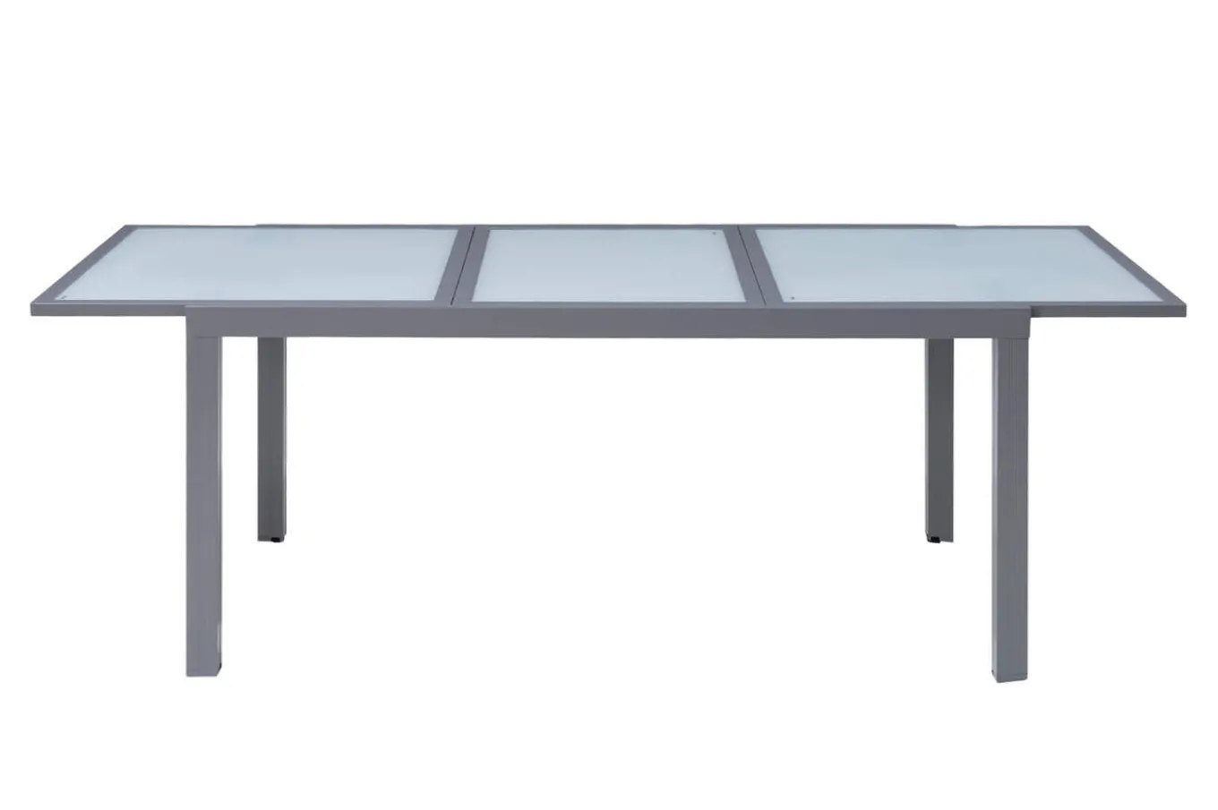 Discount Garten-Essgruppe, silber/anthrazit, Alu/ Eukalyptus, Ausziehtisch 160/220 x 90 cm, inkl 8 Klappstühle, FSC®-zertifiziertes Produkt Garten-Essgruppen
