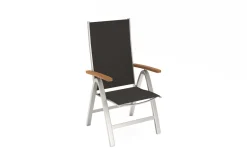 Online Garten-Essgruppe, silber/natural, Alu/Eukalyptus, Tisch 150 x 90 cm, für 6 Personen, witterungsbeständig, FSC®-zertifiziertes Produkt Garten-Essgruppen|Aluminium-Gartenmöbel
