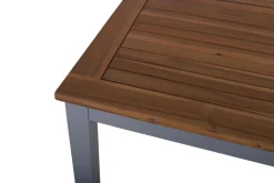 Discount Garten-Essgruppe, silber/schwarz, Alu / Akazie, Gartentisch 150 x 90 cm, 4 Klappstühle, FSC®-zertifiziertes Produkt Garten-Essgruppen