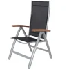 Discount Garten-Essgruppe, weiß/silber, Aluminium/Sicherheitsglas, Ausziehtisch 160/220 x 90 cm, 6 Klappstühle, FSC®-zertifiziertes Produkt Garten-Essgruppen|Aluminium-Gartenmöbel