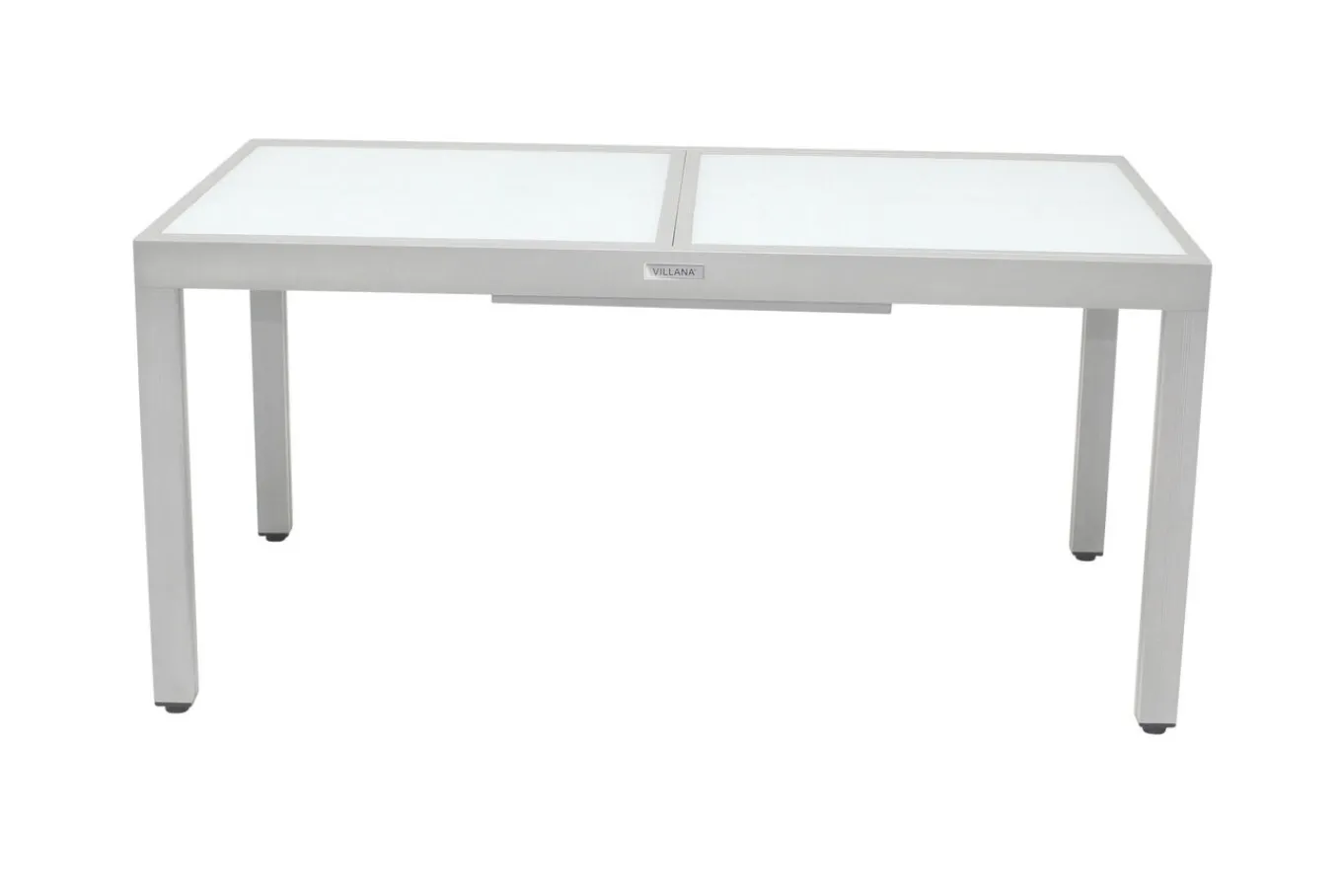 Discount Garten-Essgruppe, weiß/silber, Aluminium/Sicherheitsglas, Ausziehtisch 160/220 x 90 cm, 6 Klappstühle, FSC®-zertifiziertes Produkt Garten-Essgruppen|Aluminium-Gartenmöbel