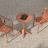 New Pico Curve Balkon-Set, ziegelrot, Kunststoff, Tisch Ø 70 cm und 2 Stapelsessel, UV- und wetterfest Balkonmöbel-Set