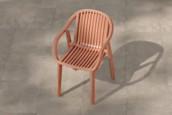 Online Pico Curve Stapelsessel 2er-Set, ziegelrot, Kunststoff, 56,5 x 59,5 x 83 cm, stapelbar, UV-beständig Gartenstühle & Gartensessel
