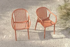 Online Pico Curve Stapelsessel 2er-Set, ziegelrot, Kunststoff, 56,5 x 59,5 x 83 cm, stapelbar, UV-beständig Gartenstühle & Gartensessel