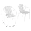 New Pico Curve Stapelsessel 2er-Set, grau, Kunststoff, 56,5 x 59,5 x 83 cm, stapelbar, UV-beständig Gartenstühle & Gartensessel