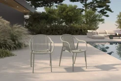 New Pico Curve Stapelsessel 2er-Set, grau, Kunststoff, 56,5 x 59,5 x 83 cm, stapelbar, UV-beständig Gartenstühle & Gartensessel