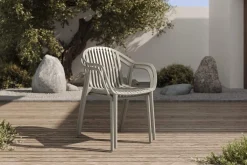 New Pico Curve Stapelsessel 2er-Set, grau, Kunststoff, 56,5 x 59,5 x 83 cm, stapelbar, UV-beständig Gartenstühle & Gartensessel