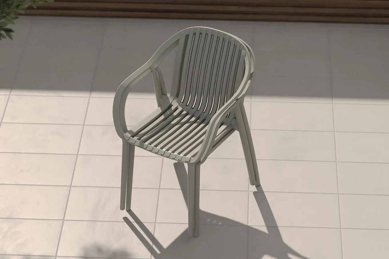New Pico Curve Stapelsessel 2er-Set, grau, Kunststoff, 56,5 x 59,5 x 83 cm, stapelbar, UV-beständig Gartenstühle & Gartensessel