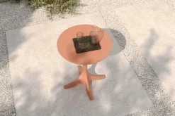 Online Pico Esstisch, ziegelrot, Kunststoff, runde Tischplatte Ø 70 cm, UV-beständig, wetterfest Gartentische