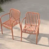 New Pico Soft Balkon-Set, ziegelrot, Kunststoff, Tisch Ø 70 cm und 2 Stapelsessel, UV-beständig, wetterfest Balkonmöbel-Set