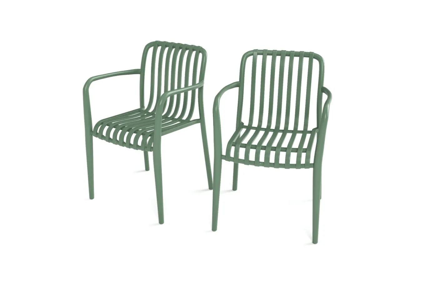 Online Pico Soft Stapelsessel 2er-Set, pestogrün, Kunststoff, 54 x 58,5 x 80,5 cm, stapelbar, UV-beständig Gartenstühle & Gartensessel