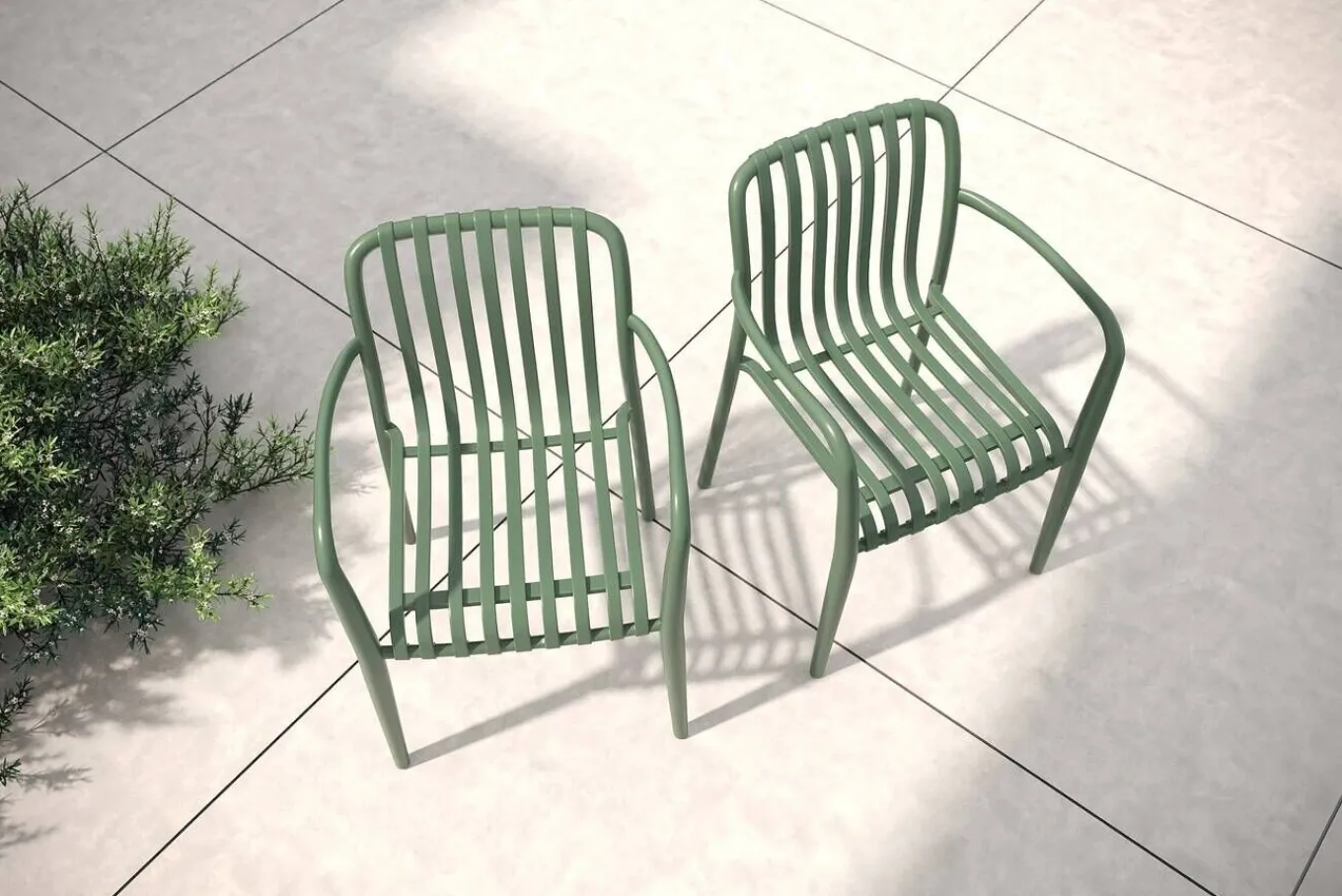 Online Pico Soft Stapelsessel 2er-Set, pestogrün, Kunststoff, 54 x 58,5 x 80,5 cm, stapelbar, UV-beständig Gartenstühle & Gartensessel