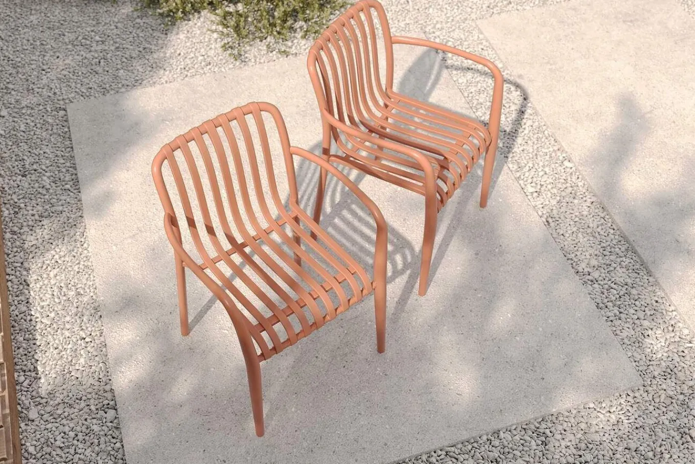 Hot Pico Soft Stapelsessel 2er-Set, ziegelrot, Kunststoff, 54 x 58,5 x 80,5 cm, stapelbar, UV-beständig Gartenstühle & Gartensessel