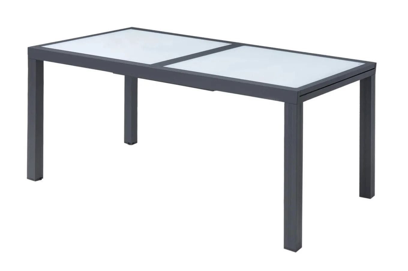 Online Sylvania Ausziehtisch, anthrazit/weiß, Aluminium/Sicherheitsglas, 160/220 x 90 cm, Pulverbeschichtet, UV-Beständig, Mit Fußkappen Gartentische