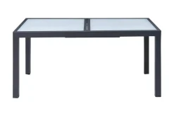 Online Sylvania Ausziehtisch, anthrazit/weiß, Aluminium/Sicherheitsglas, 160/220 x 90 cm, Pulverbeschichtet, UV-Beständig, Mit Fußkappen Gartentische
