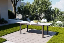 Online Sylvania Ausziehtisch, anthrazit/weiß, Aluminium/Sicherheitsglas, 160/220 x 90 cm, Pulverbeschichtet, UV-Beständig, Mit Fußkappen Gartentische