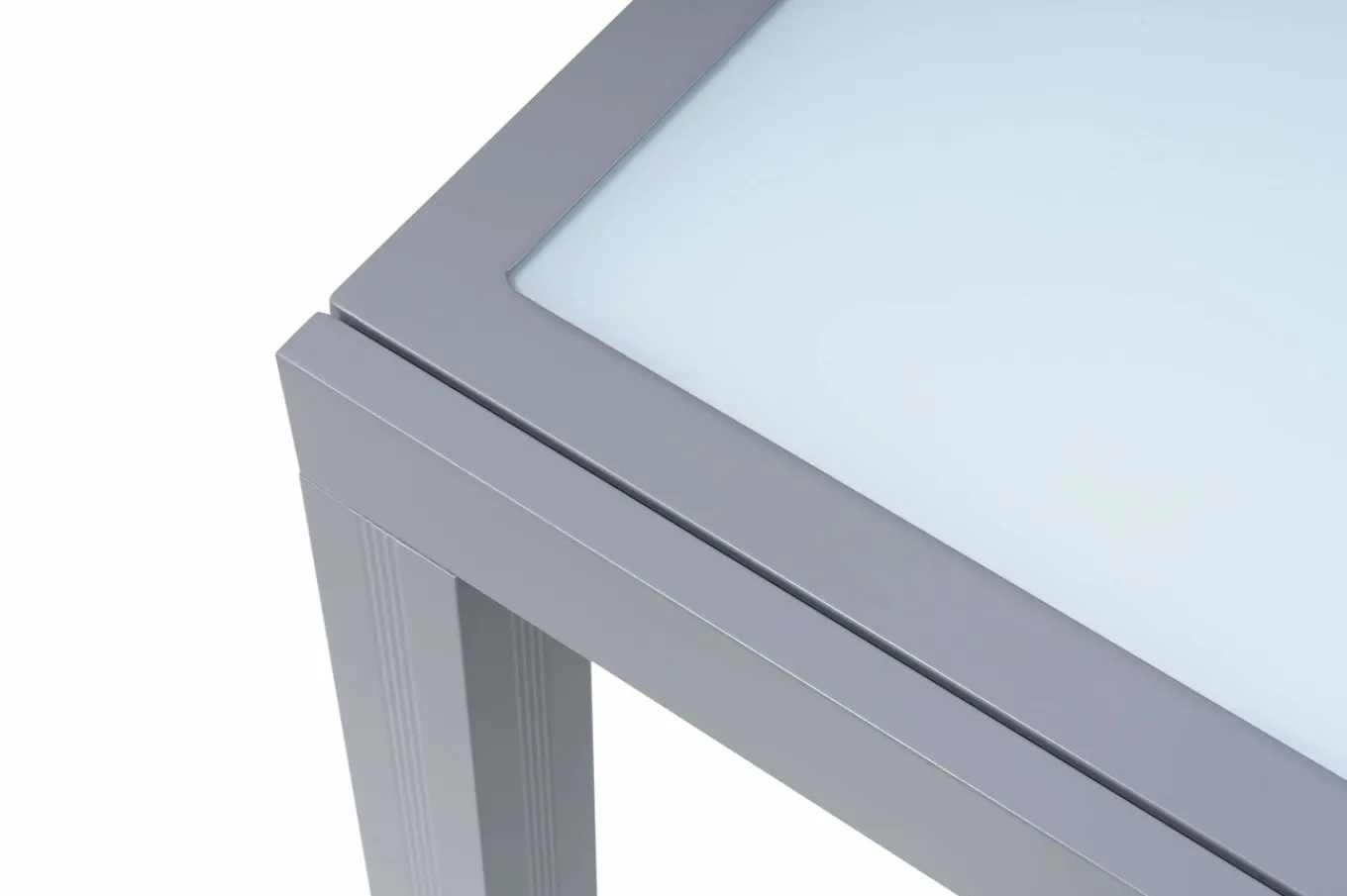 Sale Sylvania Ausziehtisch, silber/weiß, Alu/Sicherheitsglas, 160/220x90 cm, Flügelmechanismus Gartentische