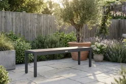 Sale Sylvania Bank, anthrazit, Alu/Holzimitat, 135x40x45 cm, für bis zu 3 Personen Gartenbänke & Gartensofas