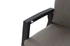 Best Sylvania Garten-Essgruppe mit 6 Klappstühlen, silber/anthrazit, Aluminium/Glas, inkl. Eukalyptus-Armlehnen, ausziehbarer Tisch 160/220 x 90 cm, FSC®-zertifiziertes Produkt Garten-Essgruppen