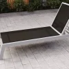 Hot Sylvania Gartenliege, silber/schwarz, Alu/Textil, 198 x 60 x 32 cm, verstellbar Gartenliegen