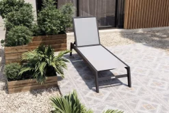 Clearance Sylvania Gartenliege, anthrazit/grau, Alu/Textil, vertikal verstellbar,mit Fußkappen Gartenliegen