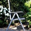 Hot Sylvania Klappstuhl, silber/schwarz, Aluminium/Textil, 68 x 56 x 107 cm, klappbar Aluminium-Gartenmöbel|Gartenstühle & Gartensessel