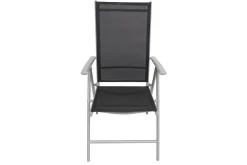 Hot Sylvania Klappstuhl, silber/schwarz, Aluminium/Textil, 68 x 56 x 107 cm, klappbar Aluminium-Gartenmöbel|Gartenstühle & Gartensessel
