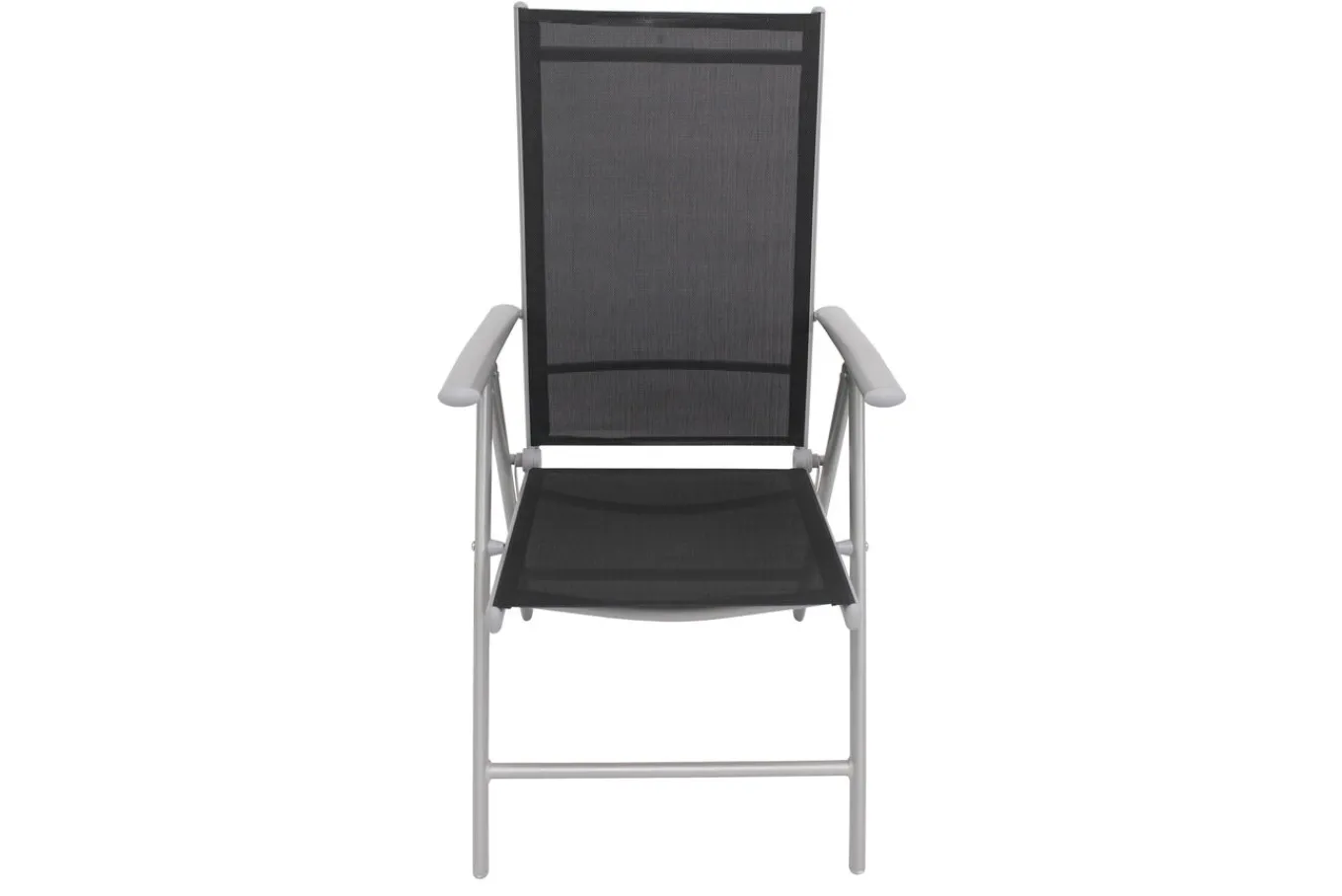 Hot Sylvania Klappstuhl, silber/schwarz, Aluminium/Textil, 68 x 56 x 107 cm, klappbar Aluminium-Gartenmöbel|Gartenstühle & Gartensessel