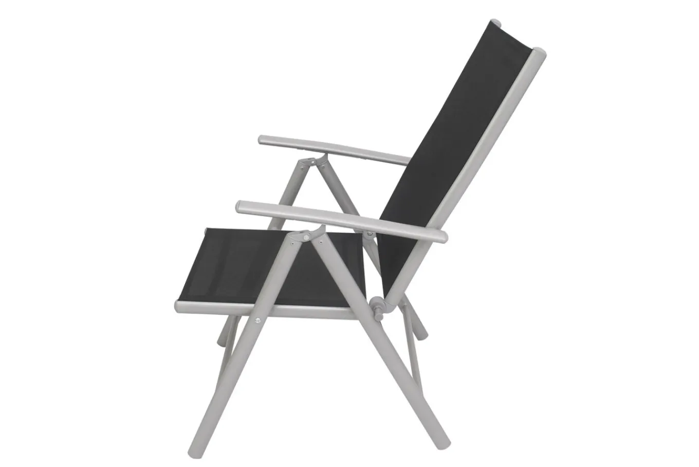 Hot Sylvania Klappstuhl, silber/schwarz, Aluminium/Textil, 68 x 56 x 107 cm, klappbar Aluminium-Gartenmöbel|Gartenstühle & Gartensessel