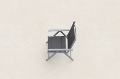 Hot Sylvania Klappstuhl, silber/schwarz, Aluminium/Textil, 68 x 56 x 107 cm, klappbar Aluminium-Gartenmöbel|Gartenstühle & Gartensessel