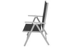 Hot Sylvania Klappstuhl, silber/schwarz, Aluminium/Textil, 68 x 56 x 107 cm, klappbar Aluminium-Gartenmöbel|Gartenstühle & Gartensessel