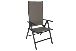Clearance Sylvania Klappstuhl, anthrazit/grau, Aluminium/Textil, 67 x 58 x 113 cm, klappbar Aluminium-Gartenmöbel|Gartenstühle & Gartensessel