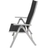 Best Sylvania Klappstuhl, silber/schwarz, Aluminium/Textil, 67 x 58 x 113 cm, klappbar Gartenstühle & Gartensessel