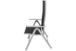 Best Sylvania Klappstuhl, silber/schwarz, Aluminium/Textil, 67 x 58 x 113 cm, klappbar Gartenstühle & Gartensessel