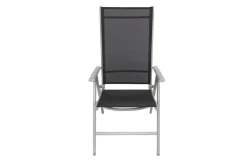 Best Sylvania Klappstuhl, silber/schwarz, Aluminium/Textil, 67 x 58 x 113 cm, klappbar Gartenstühle & Gartensessel