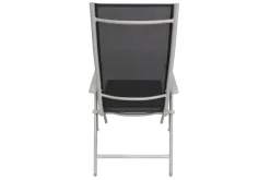 Best Sylvania Klappstuhl, silber/schwarz, Aluminium/Textil, 67 x 58 x 113 cm, klappbar Gartenstühle & Gartensessel