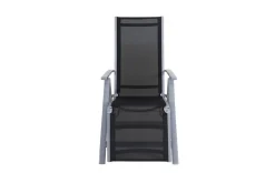 Sylvania Relaxsessel, silber/schwarz, Alu/Textilene, 67 x 58 x 110 cm, klappbar Aluminium-Gartenmöbel|Gartenstühle & Gartensessel
