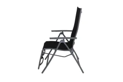 Sylvania Relaxsessel, silber/schwarz, Alu/Textilene, 67 x 58 x 110 cm, klappbar Aluminium-Gartenmöbel|Gartenstühle & Gartensessel