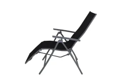Sylvania Relaxsessel, silber/schwarz, Alu/Textilene, 67 x 58 x 110 cm, klappbar Aluminium-Gartenmöbel|Gartenstühle & Gartensessel