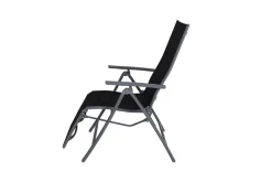 Sylvania Relaxsessel, silber/schwarz, Alu/Textilene, 67 x 58 x 110 cm, klappbar Aluminium-Gartenmöbel|Gartenstühle & Gartensessel