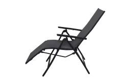 Best Sylvania Relaxsessel, anthrazit/grau, Alu/Textilene, 67 x 58 x 110 cm, klappbar Aluminium-Gartenmöbel|Gartenstühle & Gartensessel