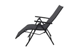 Best Sylvania Relaxsessel, anthrazit/grau, Alu/Textilene, 67 x 58 x 110 cm, klappbar Aluminium-Gartenmöbel|Gartenstühle & Gartensessel