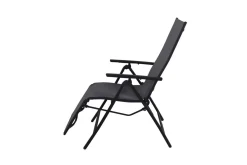 Best Sylvania Relaxsessel, anthrazit/grau, Alu/Textilene, 67 x 58 x 110 cm, klappbar Aluminium-Gartenmöbel|Gartenstühle & Gartensessel