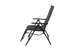 Best Sylvania Relaxsessel, anthrazit/grau, Alu/Textilene, 67 x 58 x 110 cm, klappbar Aluminium-Gartenmöbel|Gartenstühle & Gartensessel