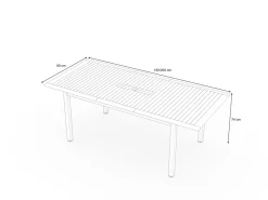 New Tasmania Ausziehtisch, Schwarz, Aluminium/Eukalyptus, 150 / 200 x 90 cm, robust, witterungsbeständig, ausziehbar, FSC®-zertifiziertes Produkt Gartentische|Aluminium-Gartenmöbel
