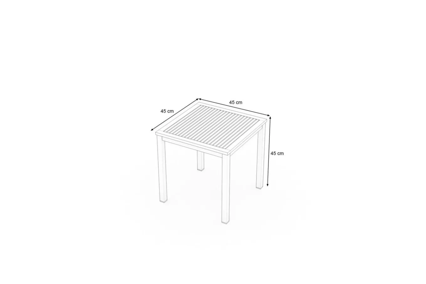 Discount Tasmania Beistelltisch, Silber, Aluminium/Eukalyptus, 45 x 45 cm, witterungsbeständig, mit Fußkappen, FSC®-zertifiziertes Produkt Gartentische|Aluminium-Gartenmöbel