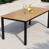 Best Tasmania Esstisch, anthrazit/naturbelassen, Alu/Eukalyptus, 180 x 90 cm, FSC®-zertifiziertes Produkt Gartentische|Aluminium-Gartenmöbel