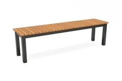 Clearance Tasmania Gartenbank, anthrazit, Alu/Eukalyptus, hohe Belastbarkeit, witterungsbeständig, FSC®-zertifiziertes Produkt Aluminium-Gartenmöbel|Gartenbänke & Gartensofas